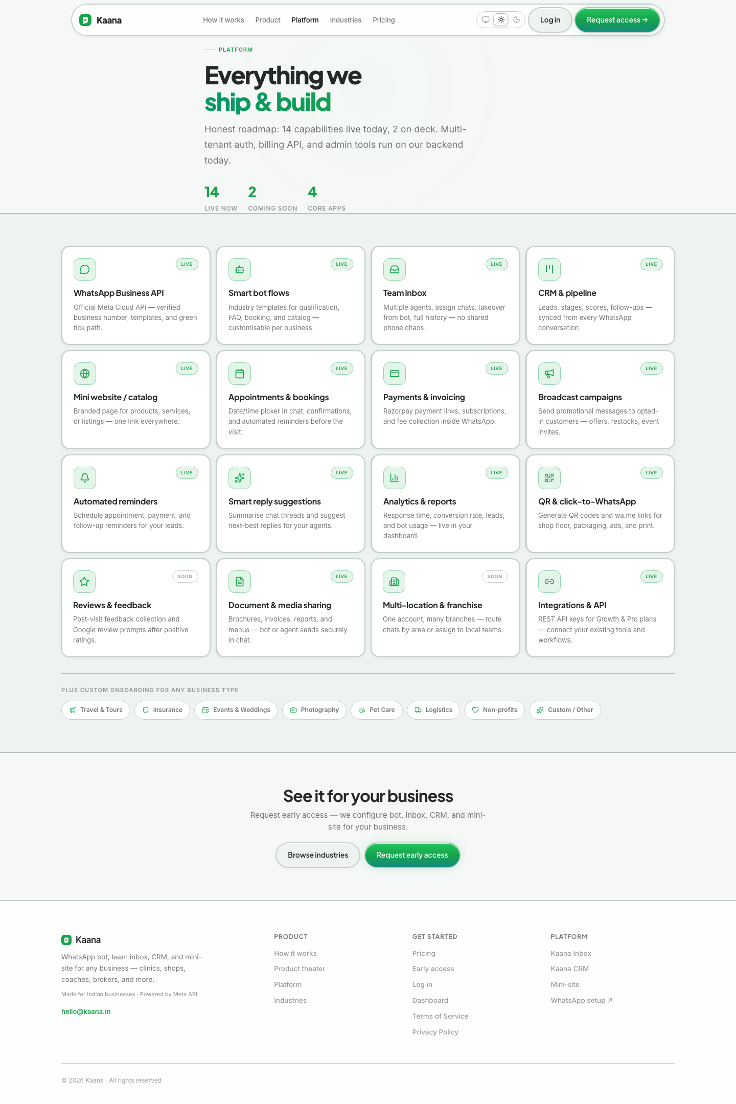 Kaana marketing site